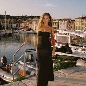 Indah Black Strapless Maxi Dress